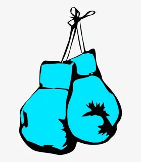 Blue Boxing Gloves Clipart - Hanging Boxing Gloves T-shirt -