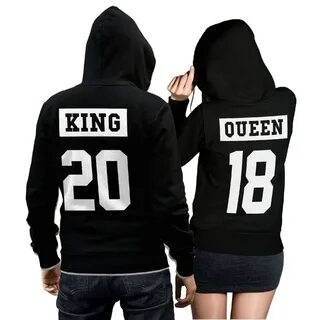King Queen - 2 Hoodies Pullover im Set schwarz.