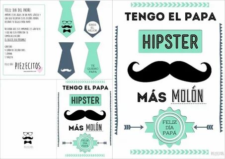 Lámina hipster para el día del padre gratis Piezecitos