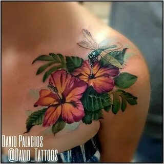 Tropical tattoo, Hibiscus tattoo, Tropical flower tattoos