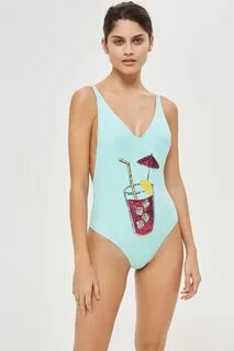 Cocktail Sequin Plunge Swimsuit Topshop outfit, Swimwear, Pl