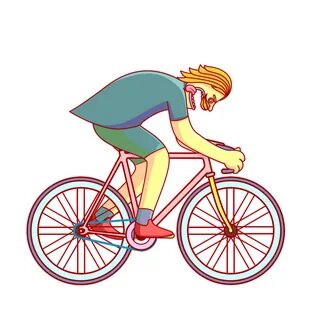 Велосипедист на финише. Анимация. GIF.