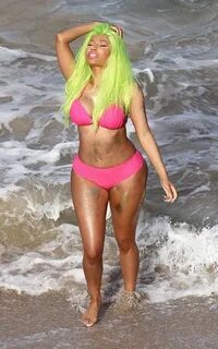 Nicki Minaj's Pink Bikini-Clad "Starship" Beach Oahu, Hawaii