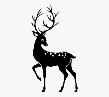 Transparent Background Deer Head Clipart Black And White - A