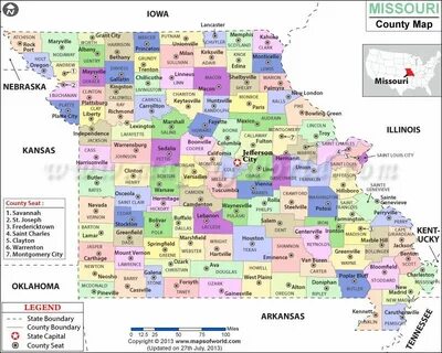 County map, Map, Missouri