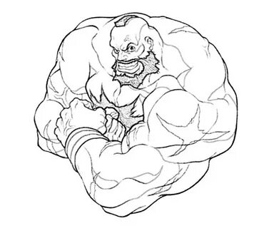 Zangief Fighter Street Coloring Pages Punch Character Printa