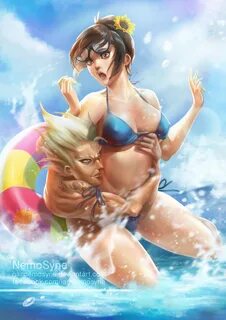 Junkrat-Mei on the beach Overwatch Know Your Meme