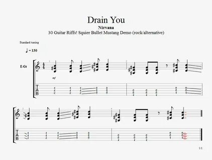 Nirvana - Drain You - BluEsMannus Guitar Tabs