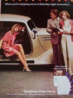 Susan in an ad for Gentlemen Prefer Hanes Pantyhose, 1975. S