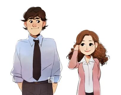 Jim Pam Office poster, The office characters, Office cartoon