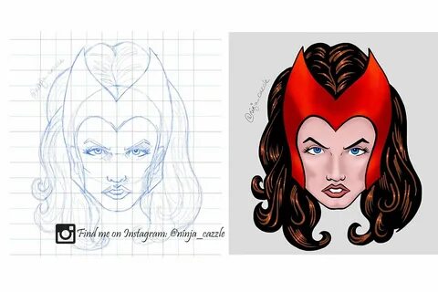Drawing Scarlet Witch (comic) portrait - iPad Pro - YouTube