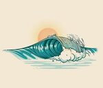 The Sun and the waves - What more could you need? Wave drawi