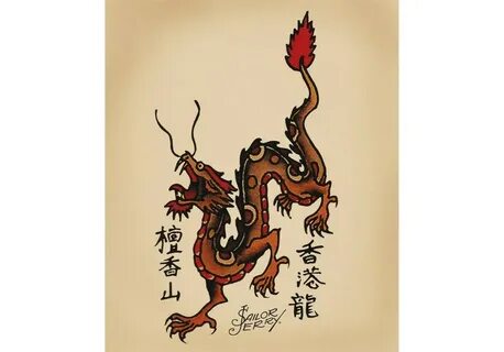 Sailor Jerry Rum Tattoo Dragon Art Film Print Silk Poster Ho