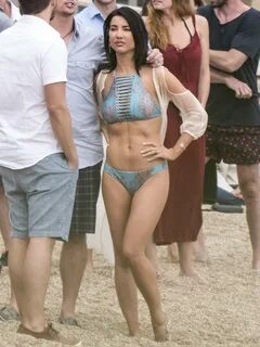 Jacqueline MacInnes Wood in Bikini Filming 'The Bold and The