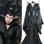 2017 Halloween Maleficent Black Costume Cosplay Horn Full Se