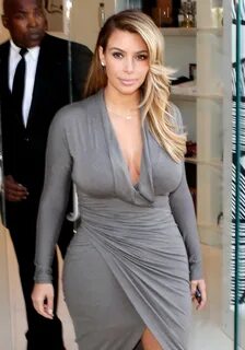 Kim Kardashian Busty in a Dress, at Dash Boutique in West Ho
