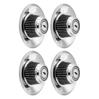 OER ® WR1012 - Tall Chrome Wheel Center Caps With Black Bow 
