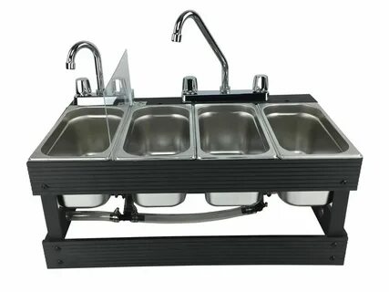 Portable Sink Mobile Concession, 4 Compartment sink, Table T