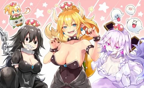 Konachan com - 271254 blush boo bowsette breasts chain chibi