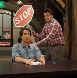 Gibby hitting Spencer with a stop sign v2 Latest Memes - Img