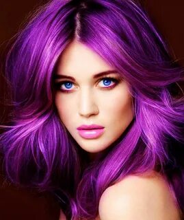 Прекрасные оттенки фиолетового цвета волос Girl with purple 