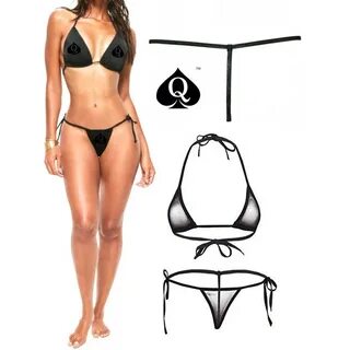 Sexy Skimpy Queen Of Spades Brazilian Black Bikini 2Pc Sexy 