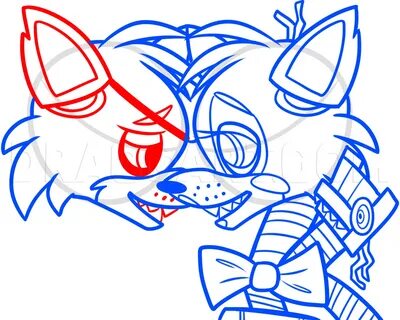 How to Draw Foxy and Mangle Kissing, Coloring Page, Trace Dr