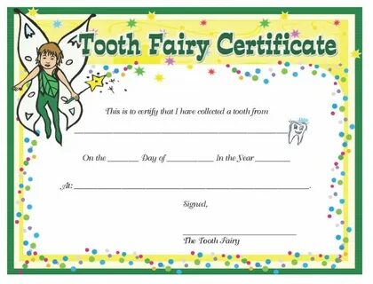 tooth fairy free printable certificate tooth fairy certifica