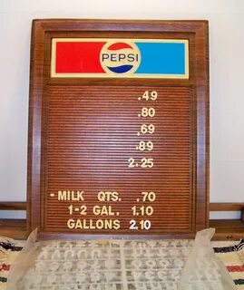 Vintage 70's Pepsi Menu Board With Letters and Numbers on Et