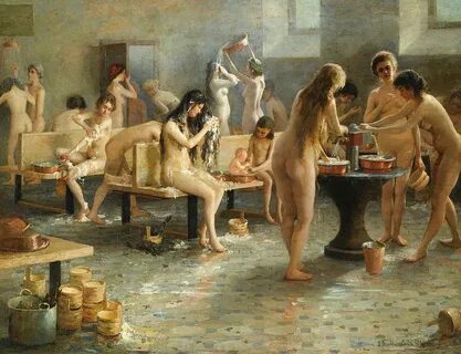 In the Bath House, 1897 Painting by Vladimir Alexandrovich P