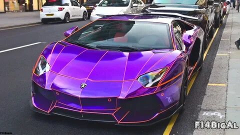 Chrome Purple Lamborghini Aventador Loud Sounds - YouTube