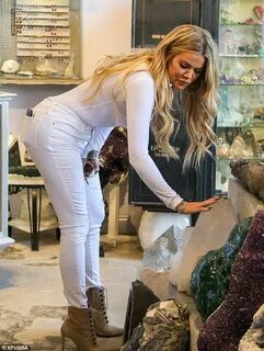 Khloe Kardashian shops for crystals in skin-tight bodysuit a
