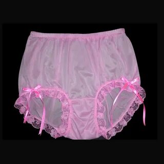 17 color Sissy New Pink Nylon Granny Panties Briefs Pink Lac