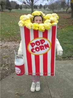 Coolest Popcorn Costume Made by an 11 Year Old! Popcorn cost