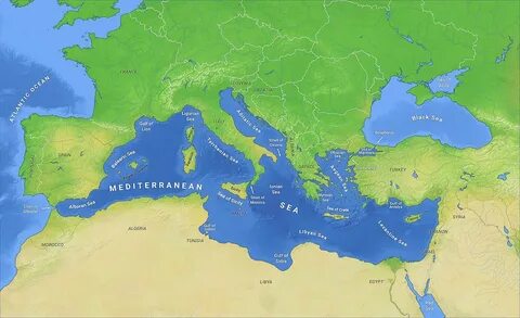 Mediterranee 02 EN - Mediterranean Sea - Wikipedia Map of th