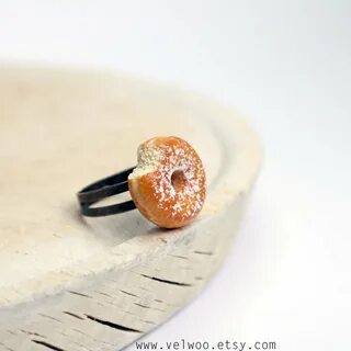 Donut Ring Powdered Doughnut ring Polymer Clay Ring Mini Ets
