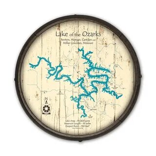 without Mile Markers Rustic Barrel End Map Art Lake of the O