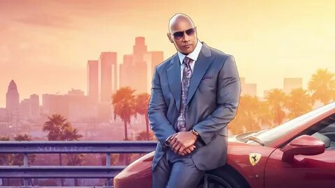 I made this wallpaper of the Rock as a GTAV character. Gta, 