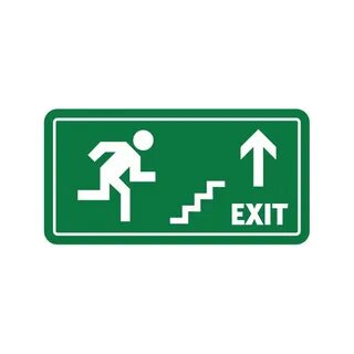 Printed vinyl Exit Sign Upstairs Stickers Factory