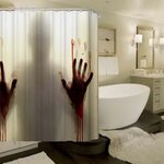 Кровавая Ванная комната Водонепроницаемый полиэстер Душ Штор