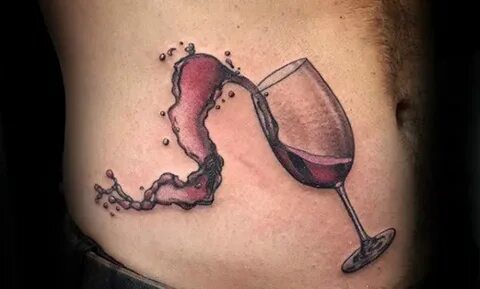 Wine glass tattoos: collection of designs Tattooing