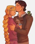 Rapunzel and Eugene--They're wearing the sweaters Rapunzel k