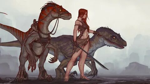 raptor, Ark: Survival Evolved, Women, Dinosaurs Wallpapers H