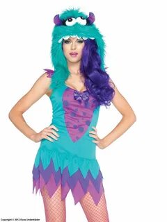 Plush monster, costume dress, faux fur, tatters, polka dot