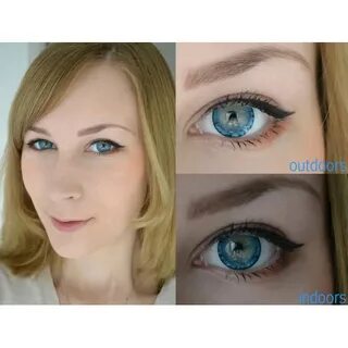 EOS Ice Blue - голубые / синие корейские увеличивающие глаза