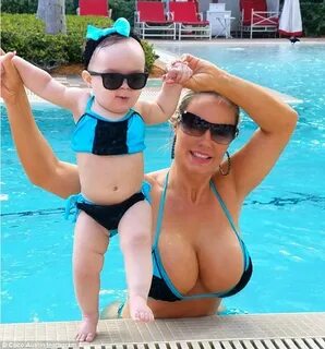 Coco Austin and baby Chanel wear matching bikinis in Miami