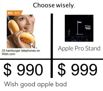 Choose Wisely $53 $30 Pro Stand $999 Apple Pro Stand 33 Hamb