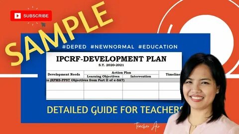 IPCRF DEVELOPMENT PLAN 2022 SAMPLE ANSWERS Teacher Air - You