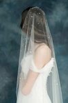 Pearl Wedding Veil Ivory Bridal Veil Polka Dot Veil Etsy