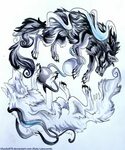 Yin yang wolf, Yin yang art, Wolf tattoo design